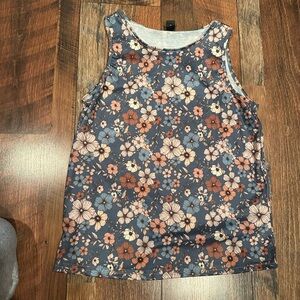 SHEIN Kids Floral Tank Top - Blue and Pink